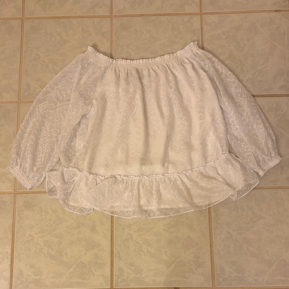 Banana Republic White Off the Shoulder Blouse
